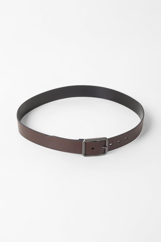 Cinto Esporte Dupla Face em Couro - Preto/Marrom