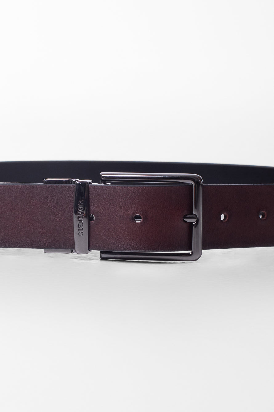 Cinto Social Dupla Face - Preto/Bronze