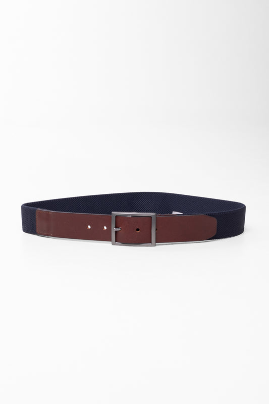 Cinto Esporte De Elástico Ponteira Couro - Marinho Noite