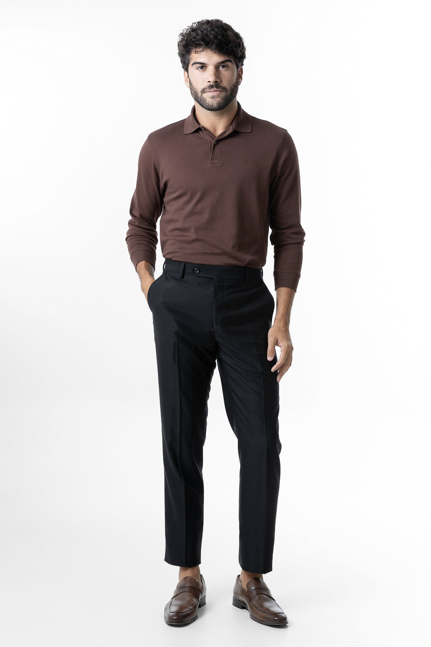 Calça Social Lisa Poliviscose - Preto