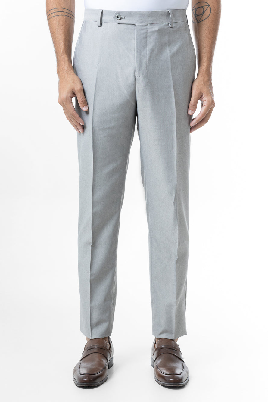 Calça Social Lisa Poliviscose - Cinza Claro