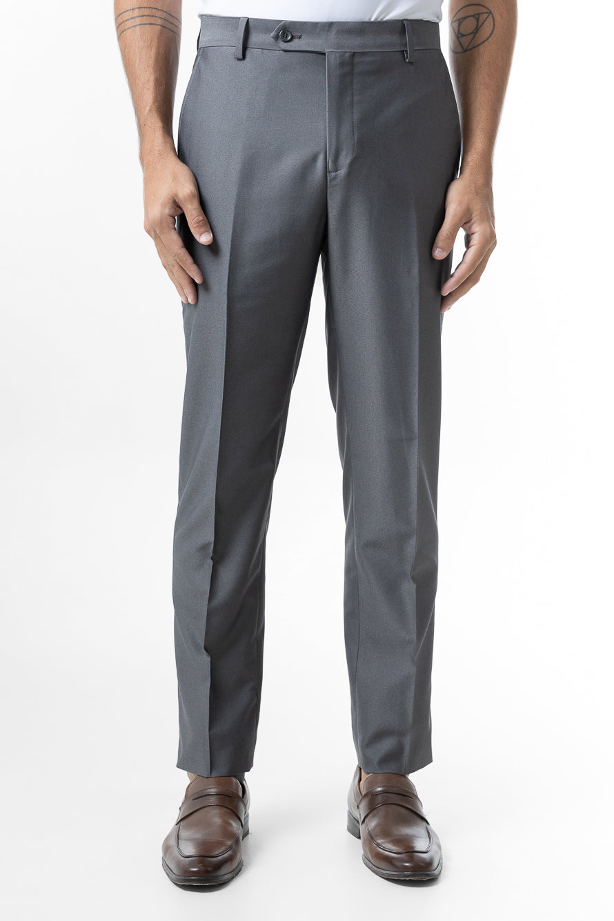 Calça Social Lisa Poliviscose - Cinza Médio