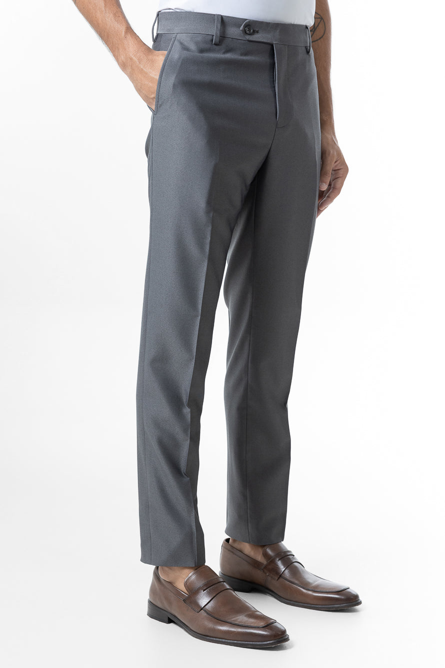 Calça Social Lisa Poliviscose - Cinza Médio