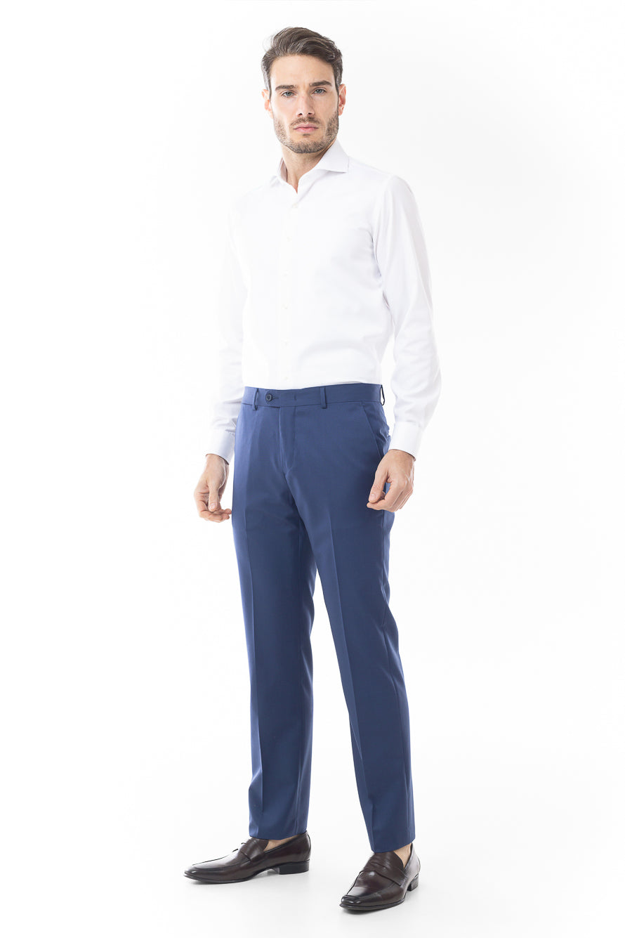 Calça Social Lisa Premium Super 120 - Azul