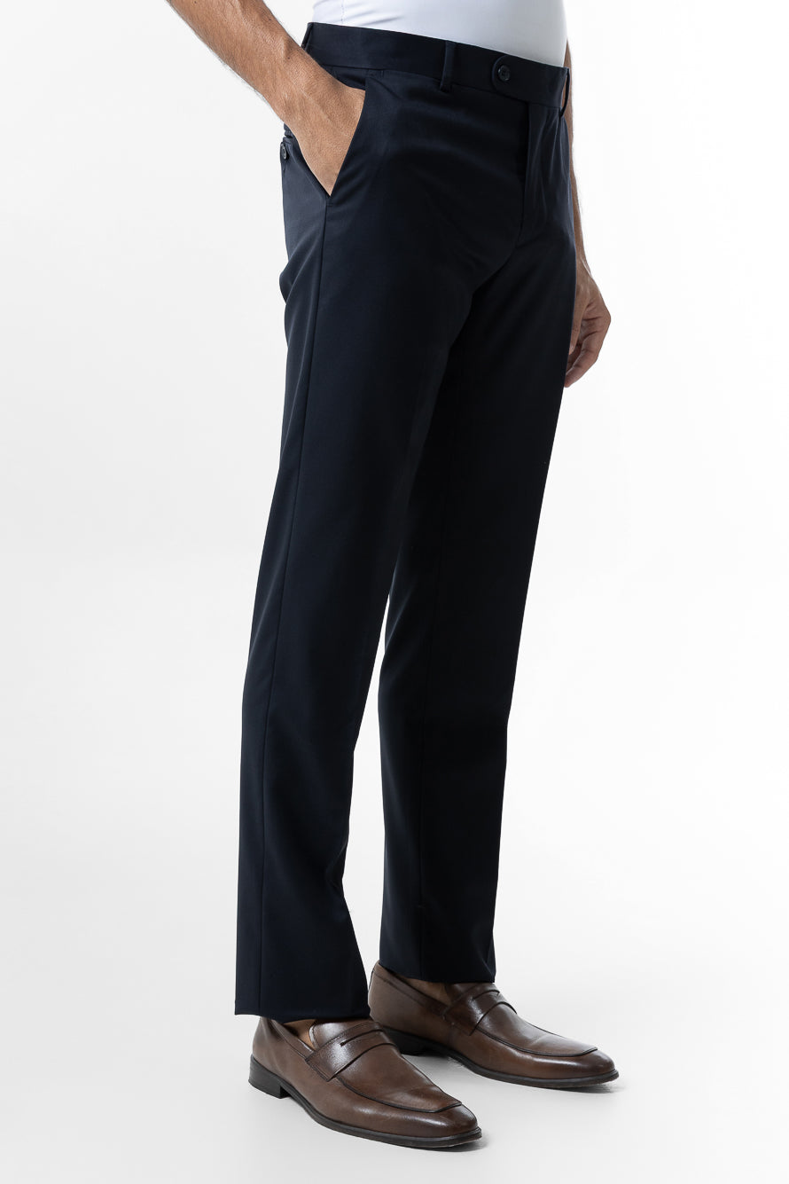 Calça Social Lisa Premium Super 120 - Marinho Noite