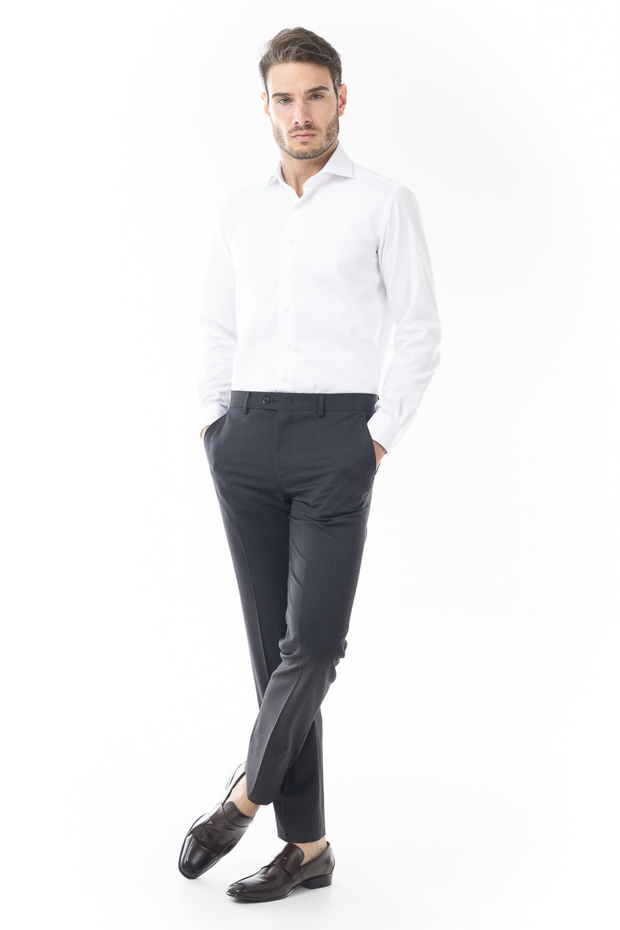 Calça Social Lisa Premium Super 120 - Chumbo