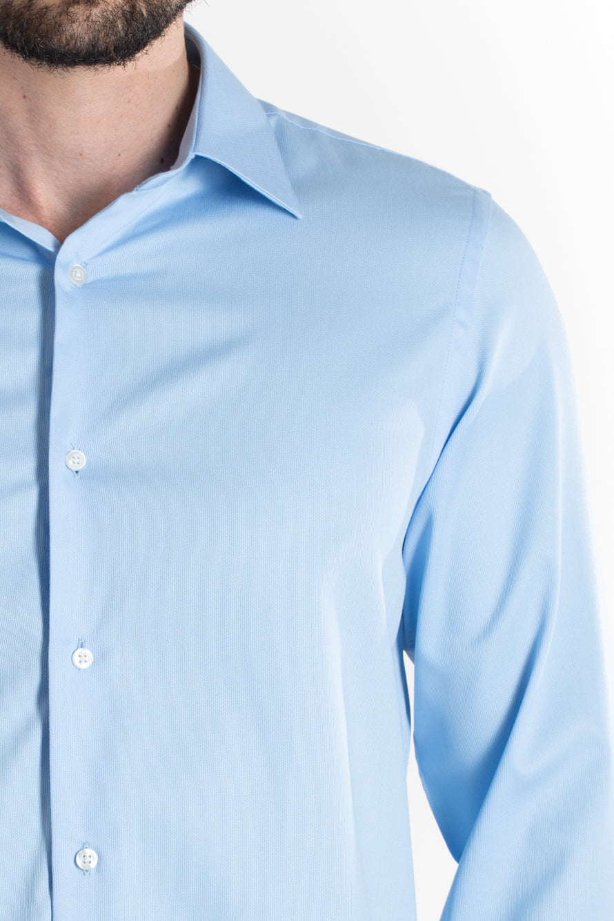 Camisa Social Maquinetada Ruth - Azul.