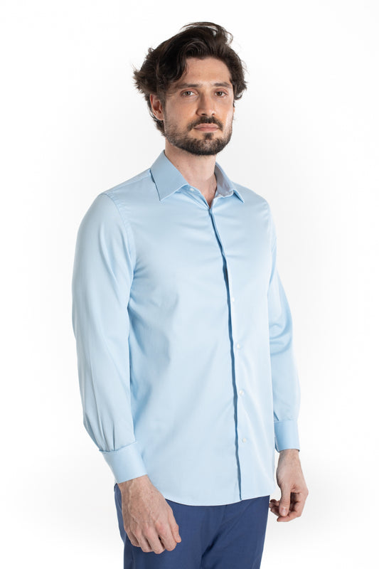 Camisa Social Maquinetada Ruth - Azul Claro