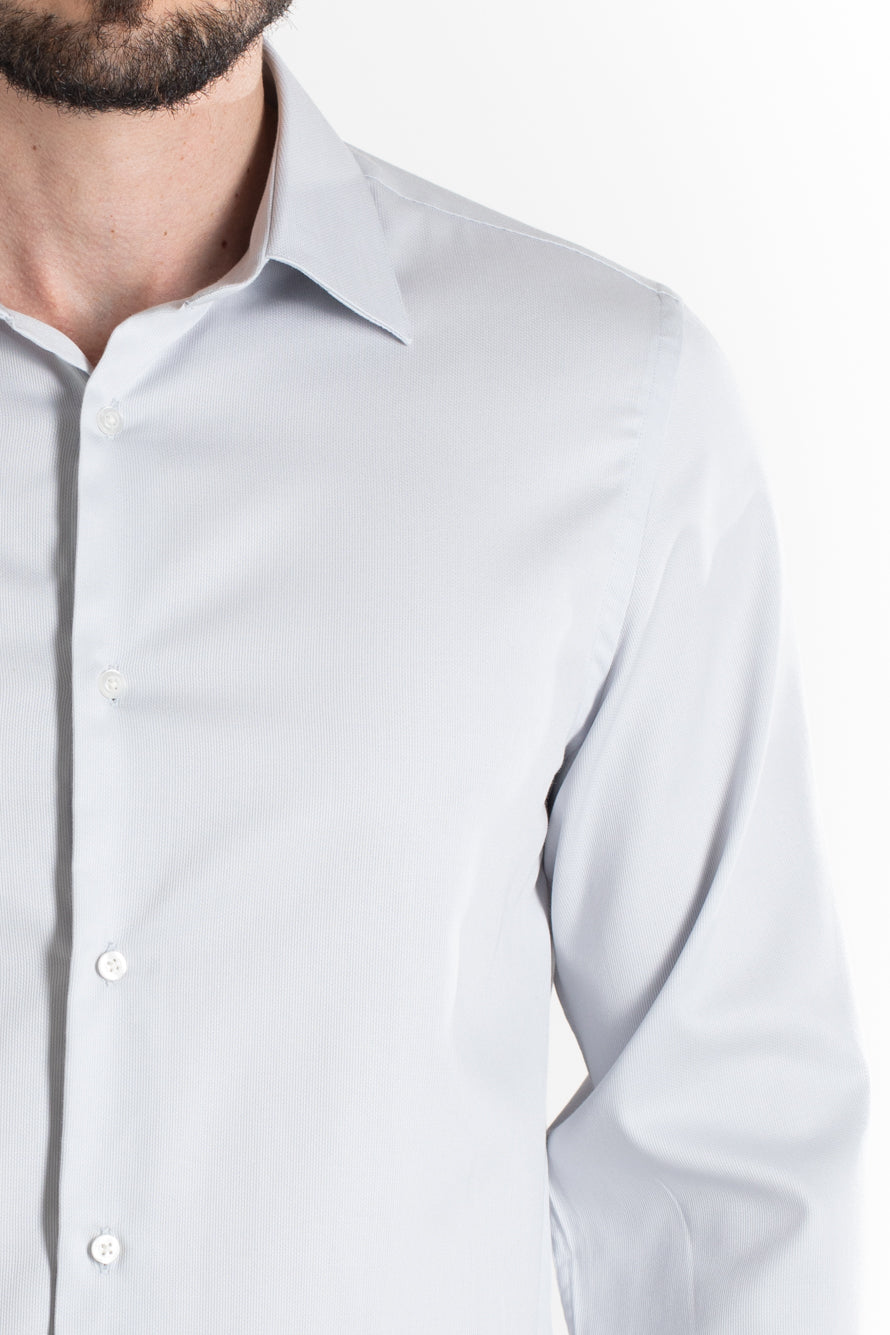 Camisa Social Maquinetada Ruth - Cinza Claro
