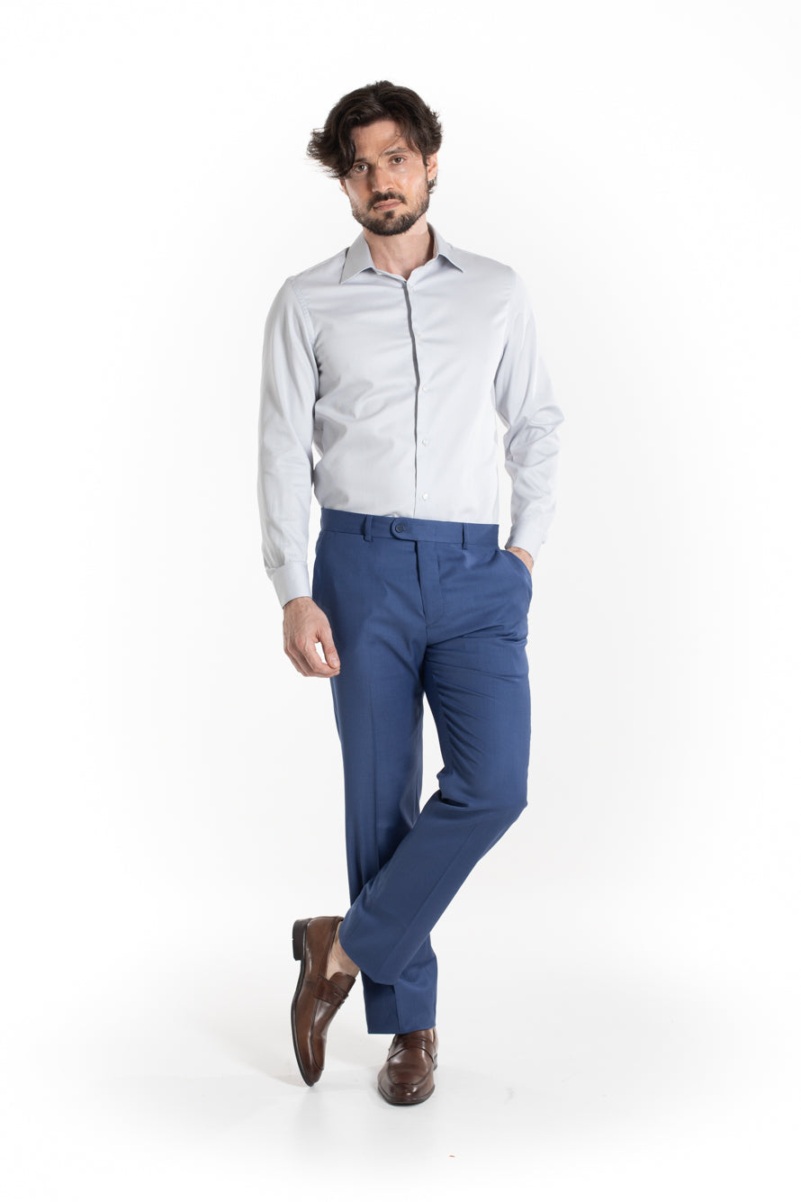 Camisa Social Maquinetada Ruth - Cinza Claro