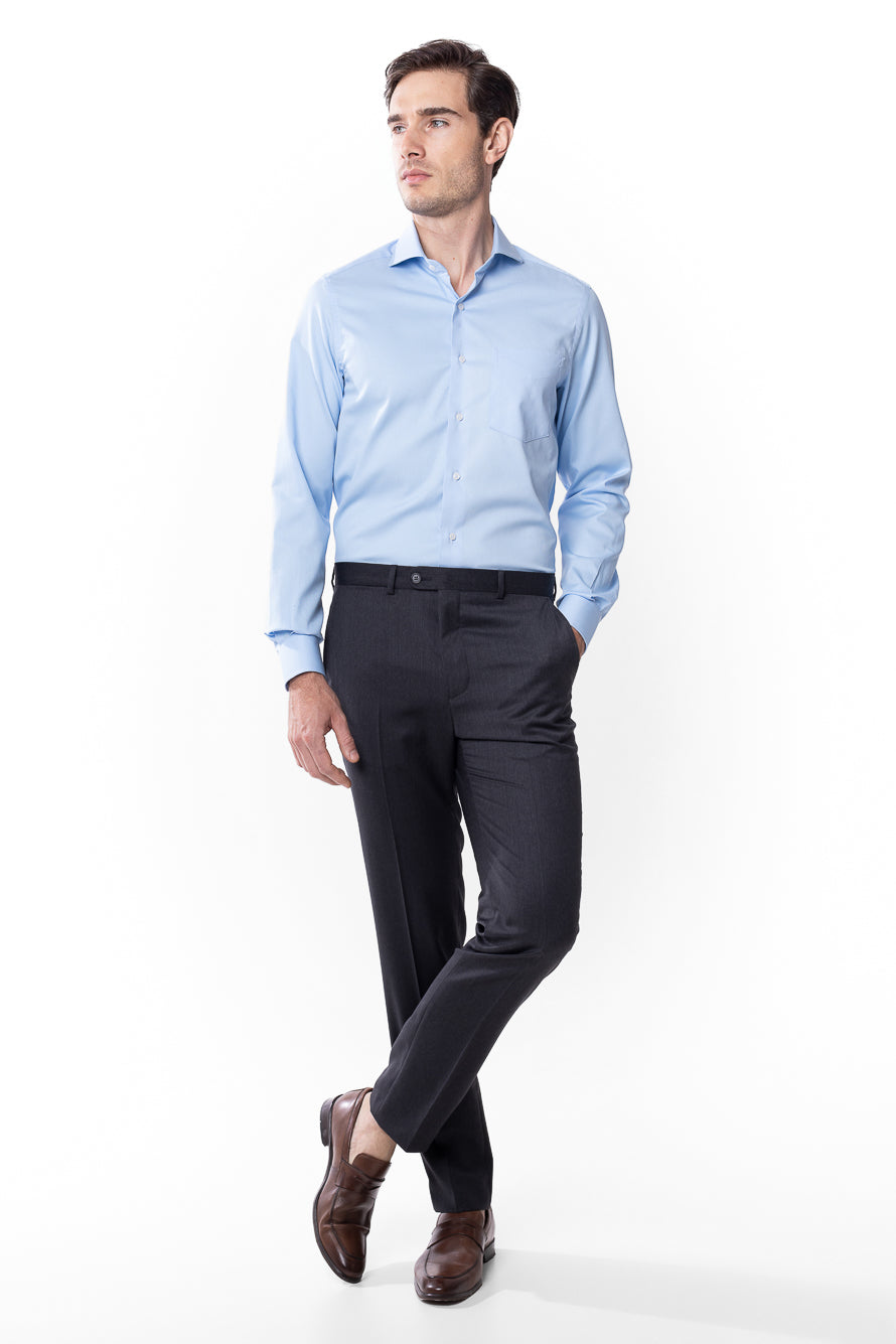 Camisa Social Maquinetada Ruth - Azul.