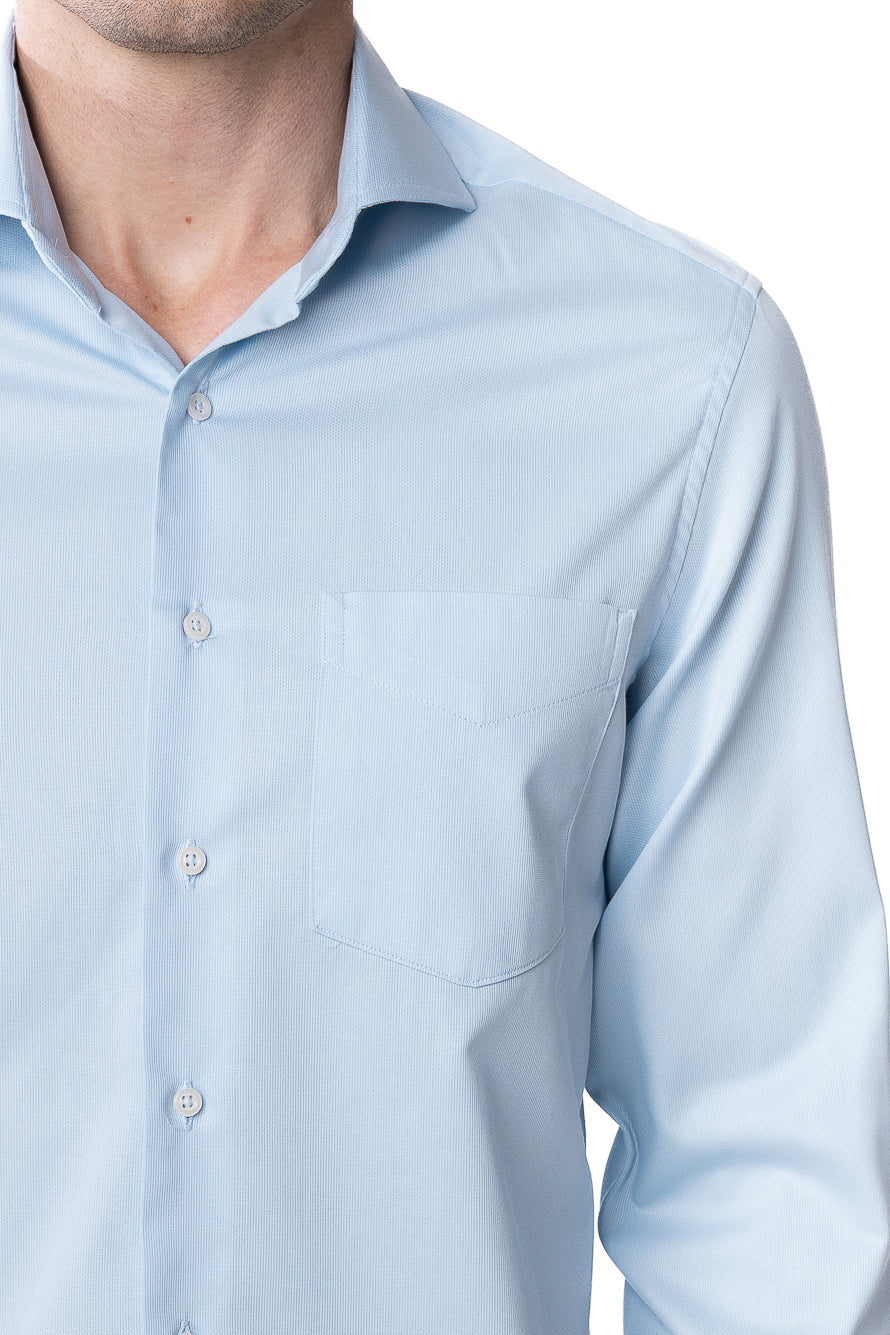 Camisa Social Maquinetada Ruth - Celeste