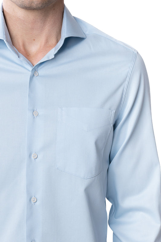 Camisa Social Maquinetada Ruth - Celeste