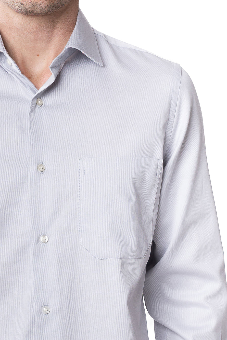 Camisa Social Maquinetada Ruth - Cinza Claro