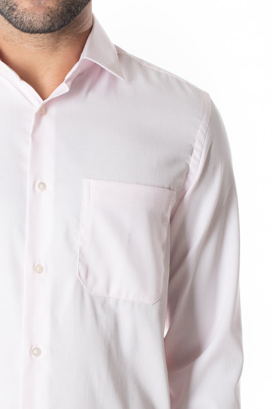 Camisa Social Maquinetada Ruth - Rosa Claro