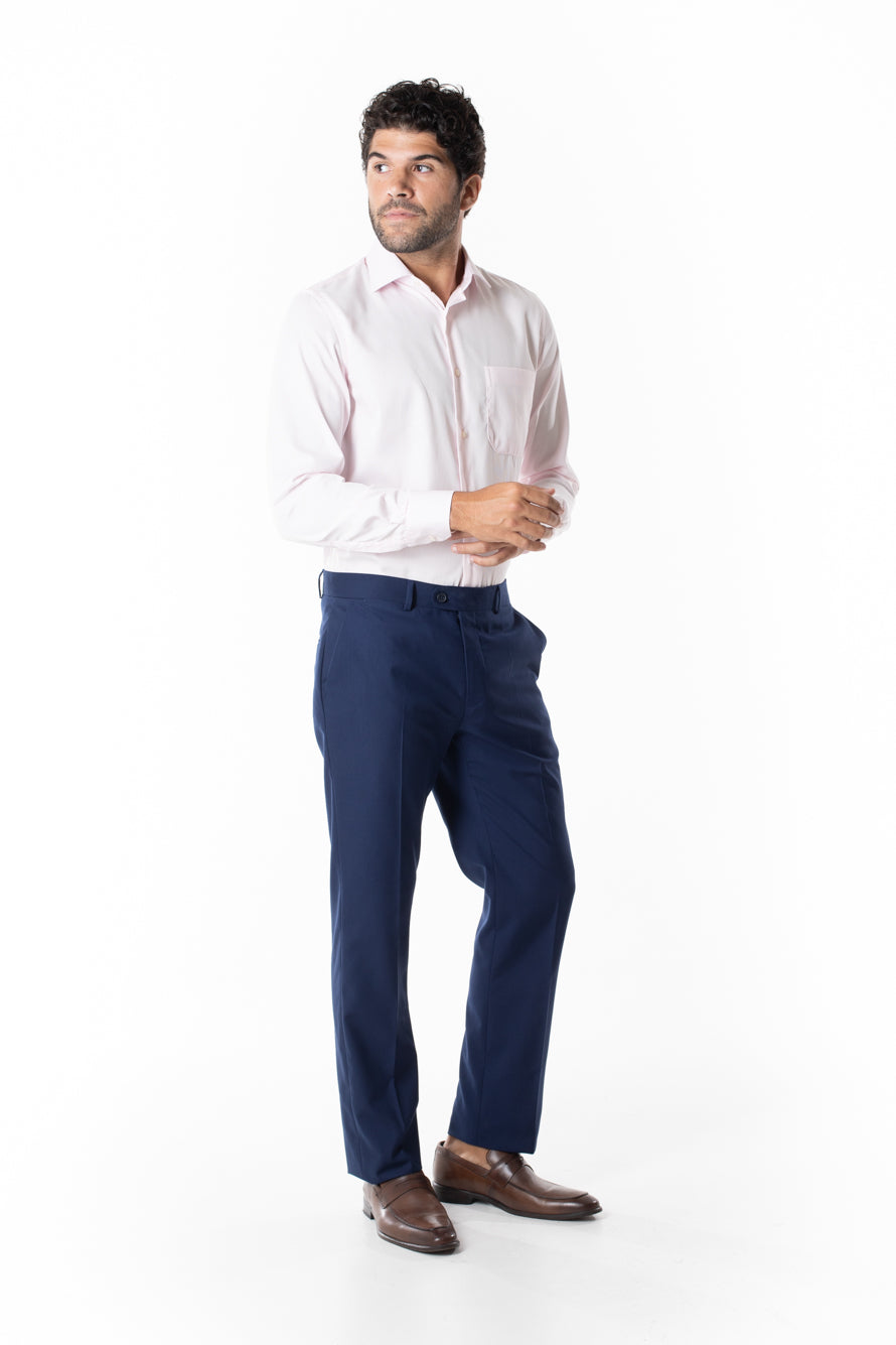Camisa Social Maquinetada Ruth - Rosa Claro