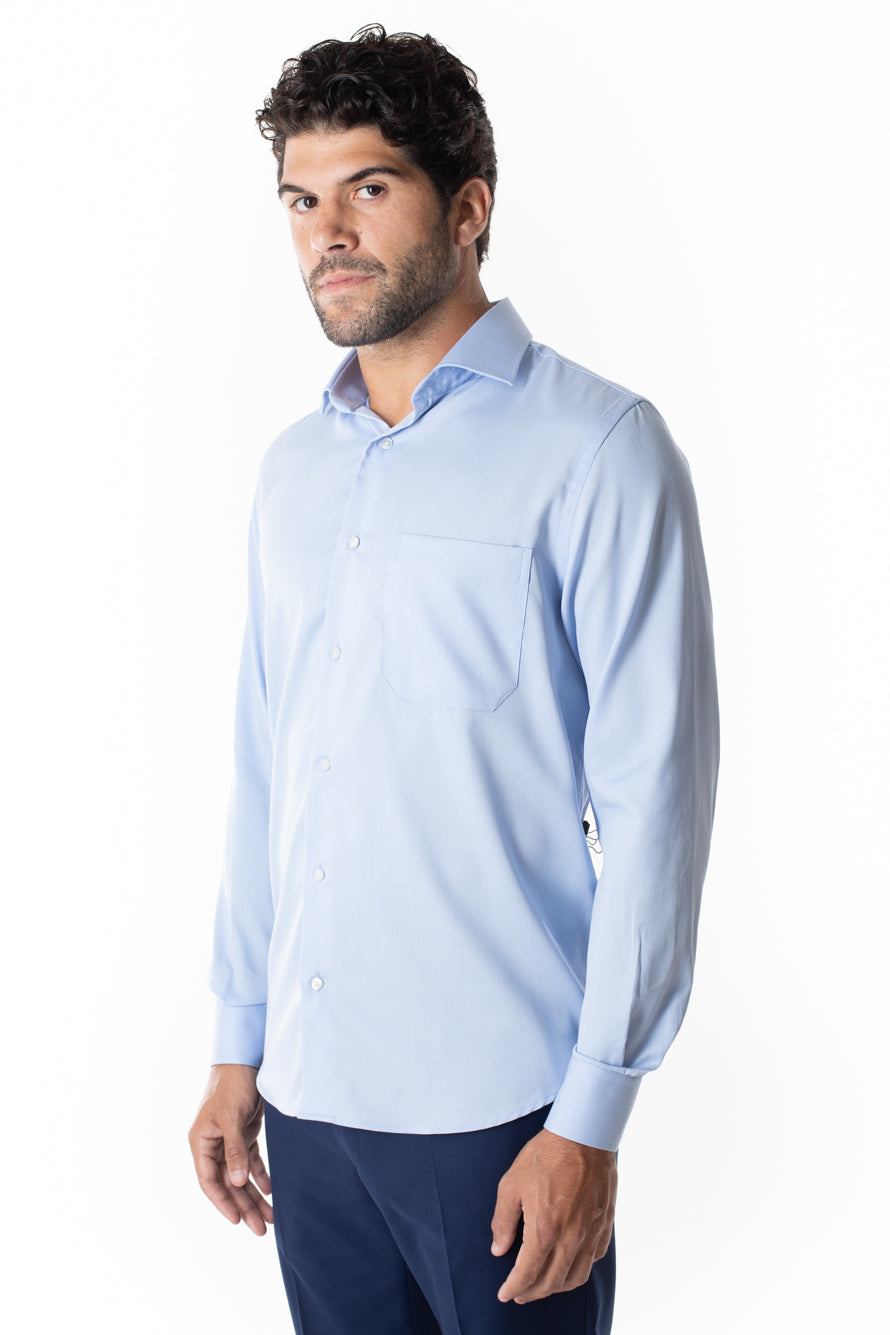 Camisa Social Maquinetada Ruth - Azul Claro