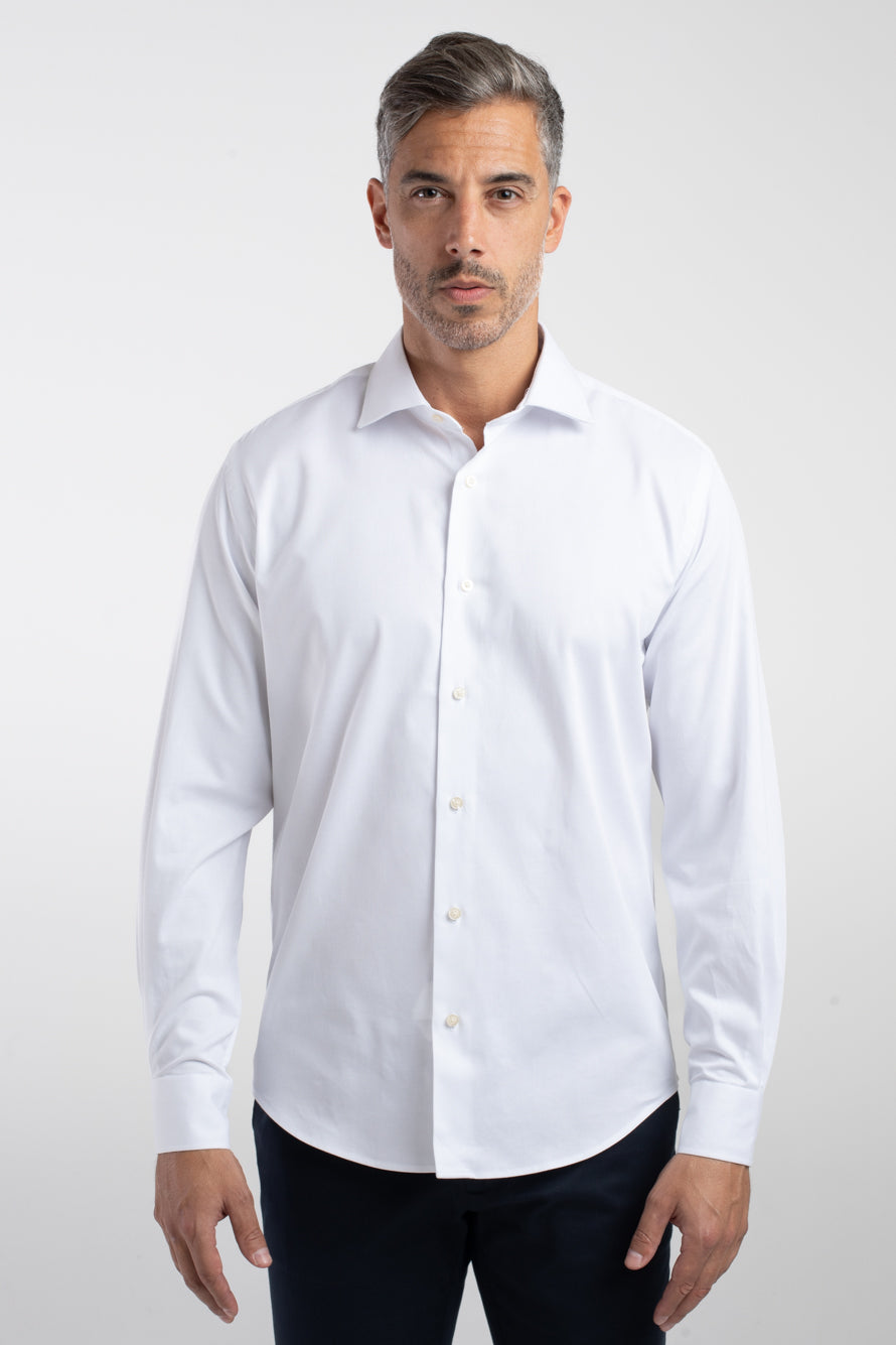 Camisa Manga Longa Social Maquinetada Slim - Branco
