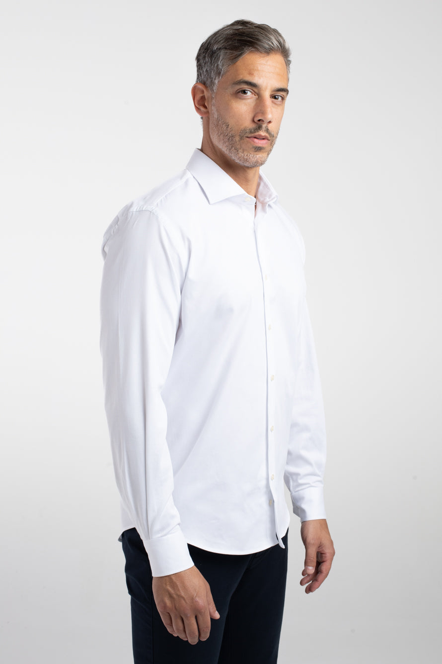 Camisa Manga Longa Social Maquinetada Slim - Branco