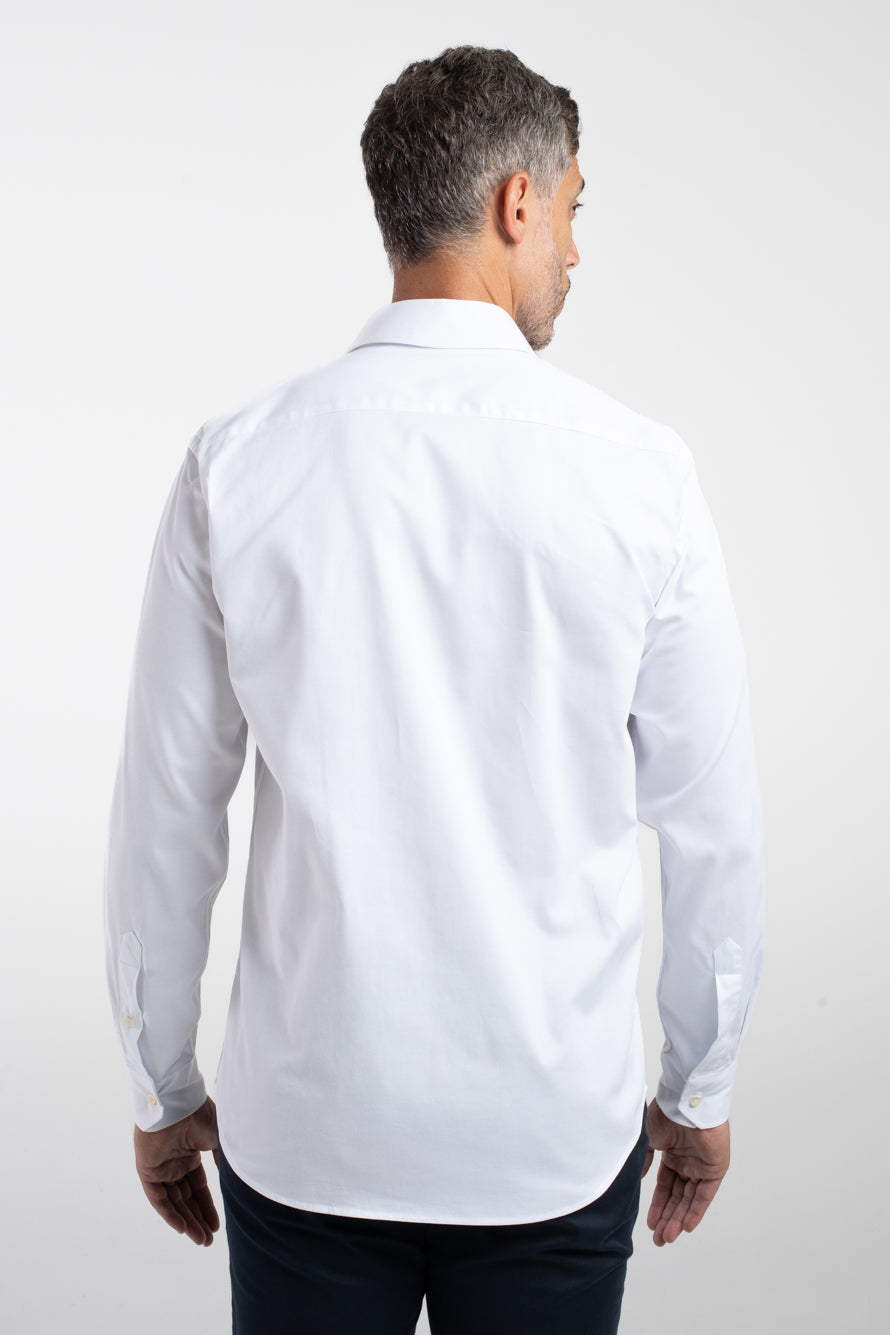 Camisa Manga Longa Social Maquinetada Slim - Branco
