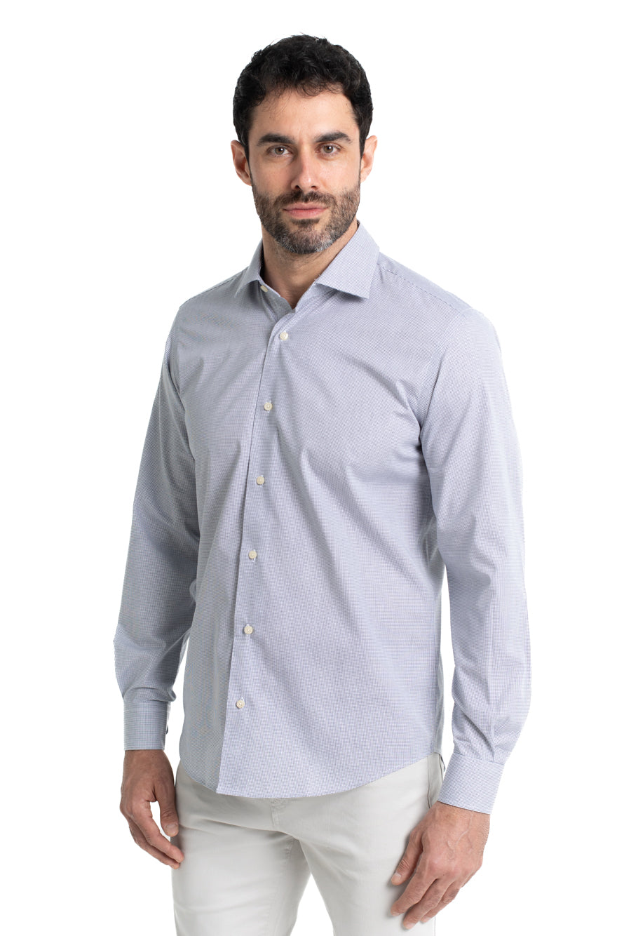 Camisa Social Colarinho Italiano Premium - Marinho