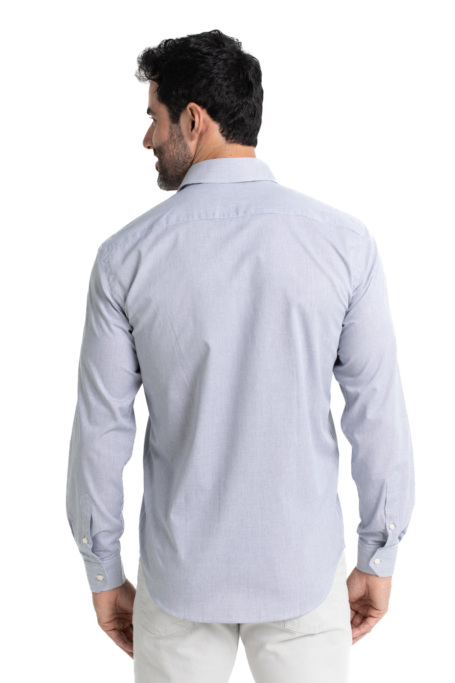 Camisa Social Colarinho Italiano Premium - Marinho