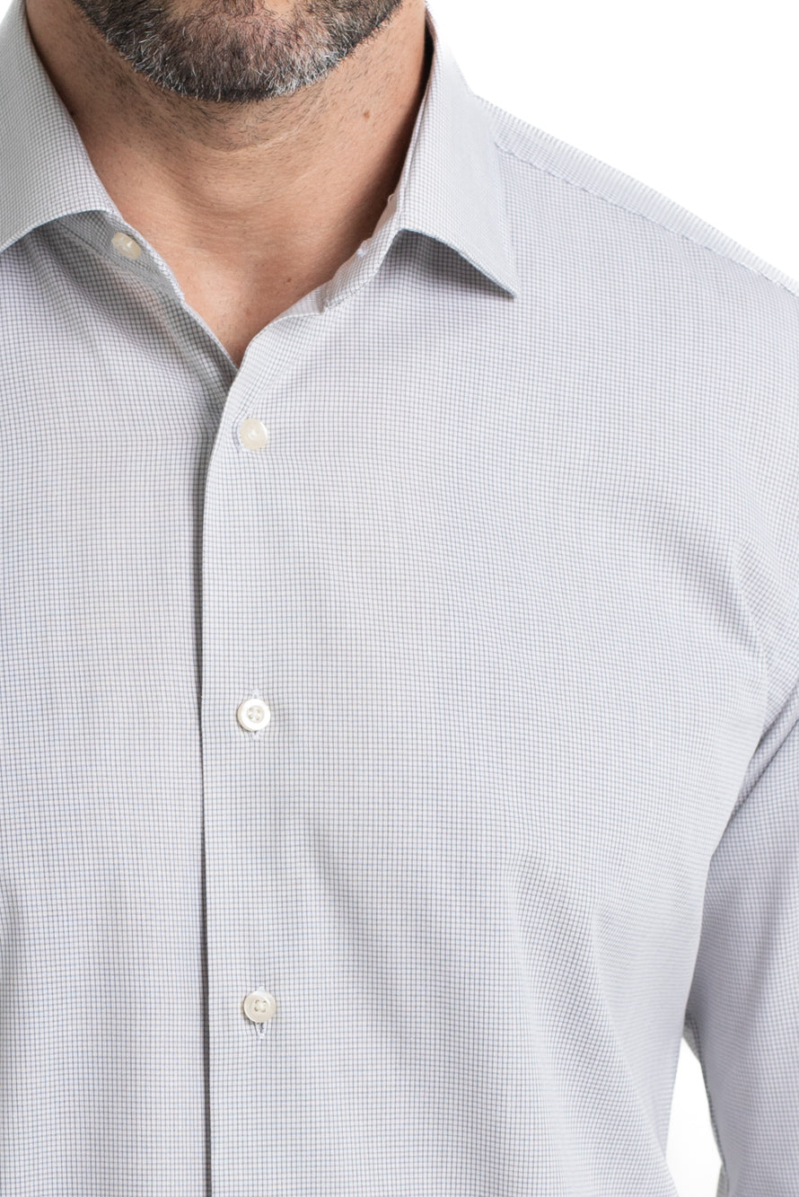 Camisa Social Colarinho Italiano Premium - Cinza