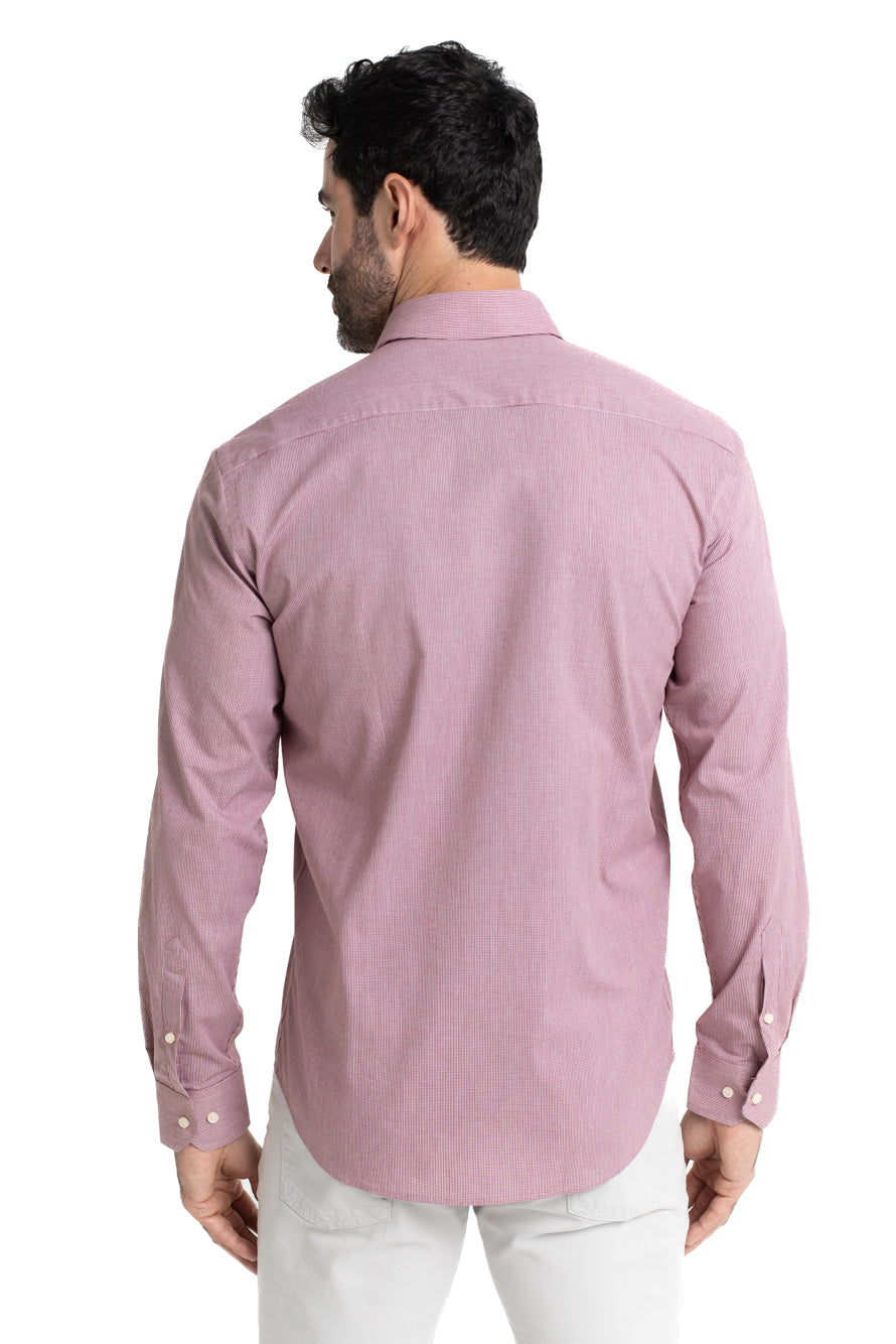 Camisa Social Colarinho Italiano Premium - Vinho