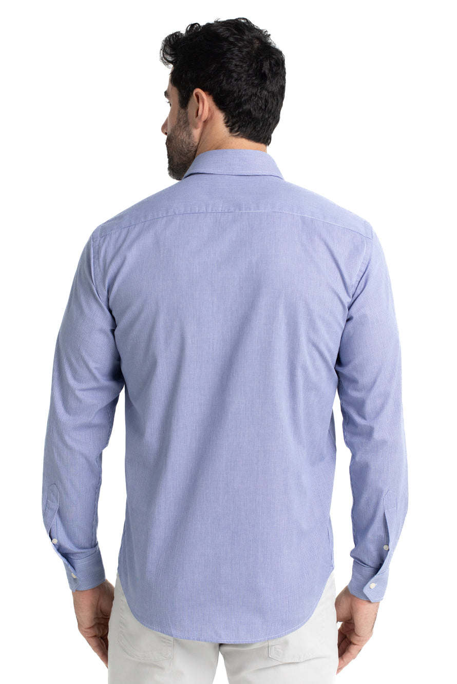 Camisa Social Colarinho Italiano Premium - Azul Escuro