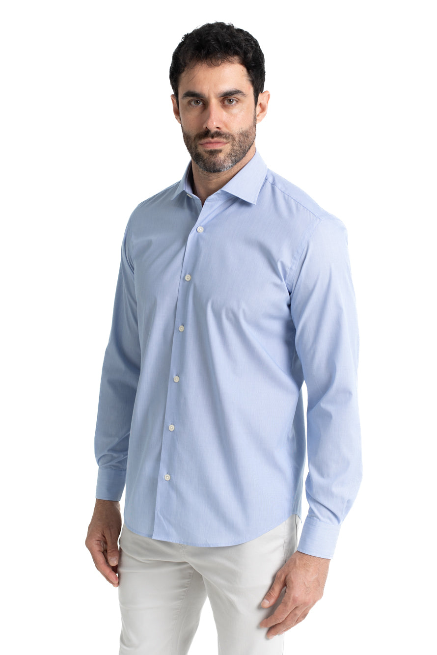 Camisa Social Colarinho Italiano Premium - Cinza