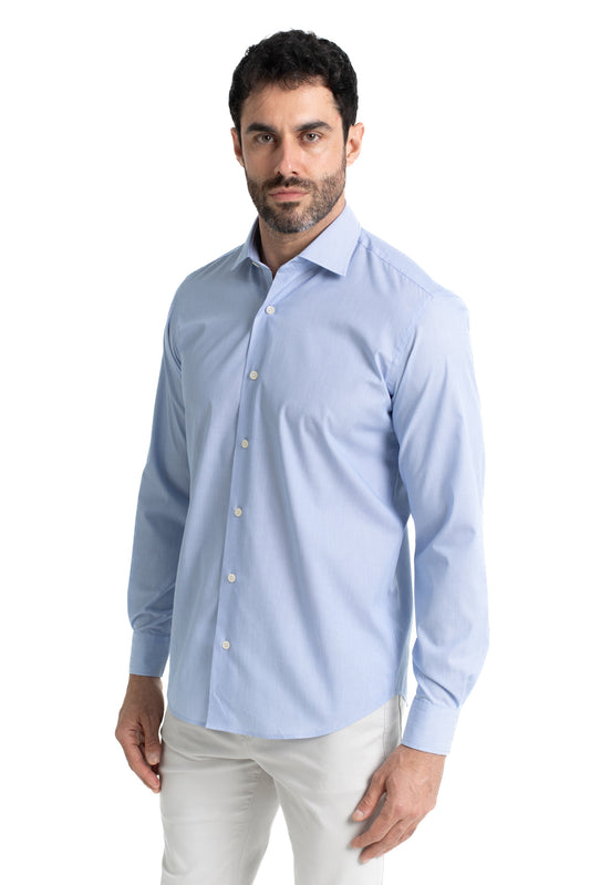 Camisa Social Colarinho Italiano Premium - Cinza