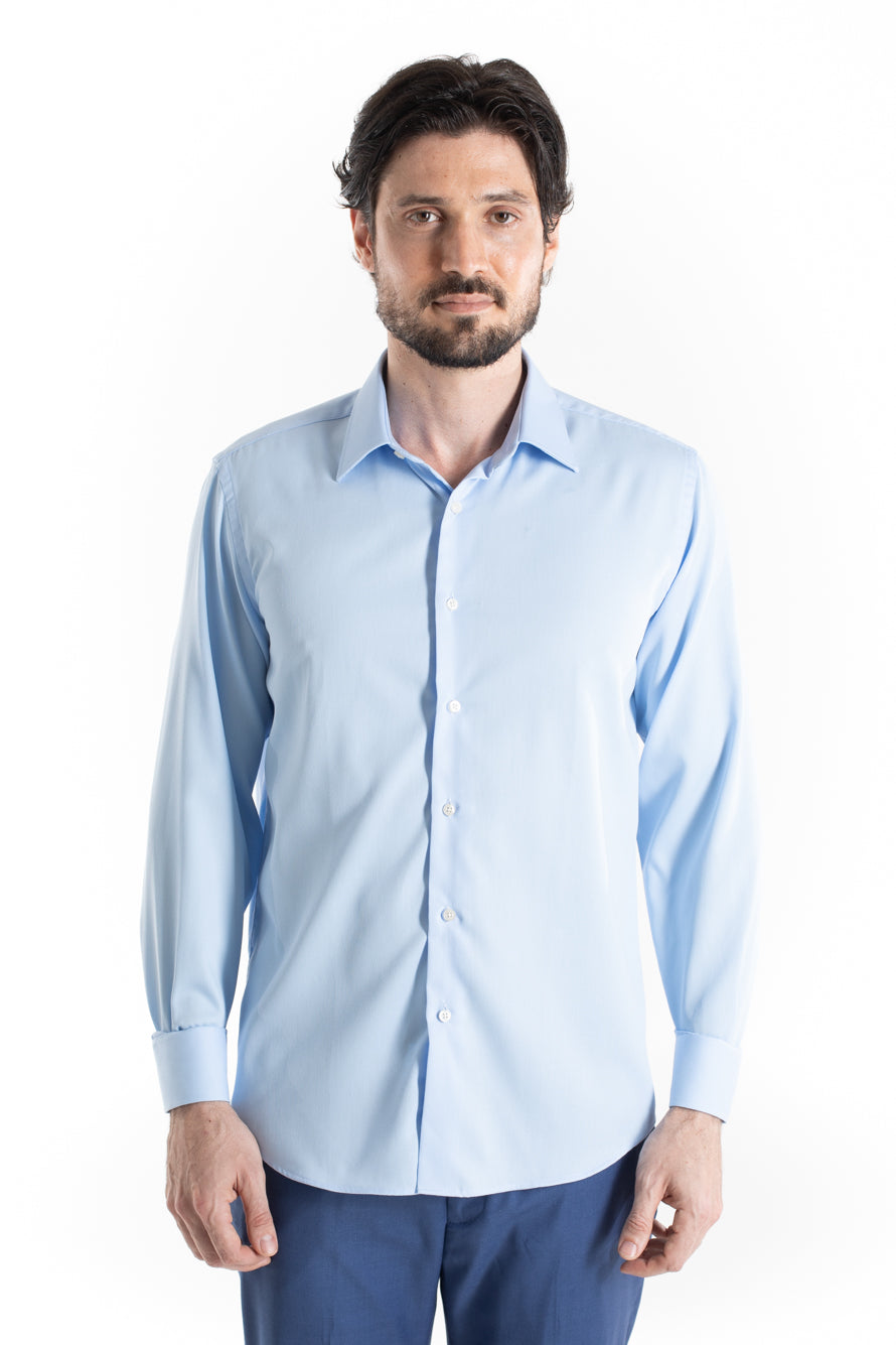 Camisa Social Slim Maquinetada Ruth - Azul.