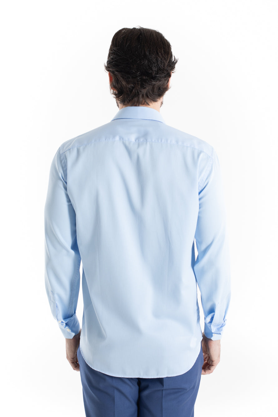 Camisa Social Slim Maquinetada Ruth - Azul.