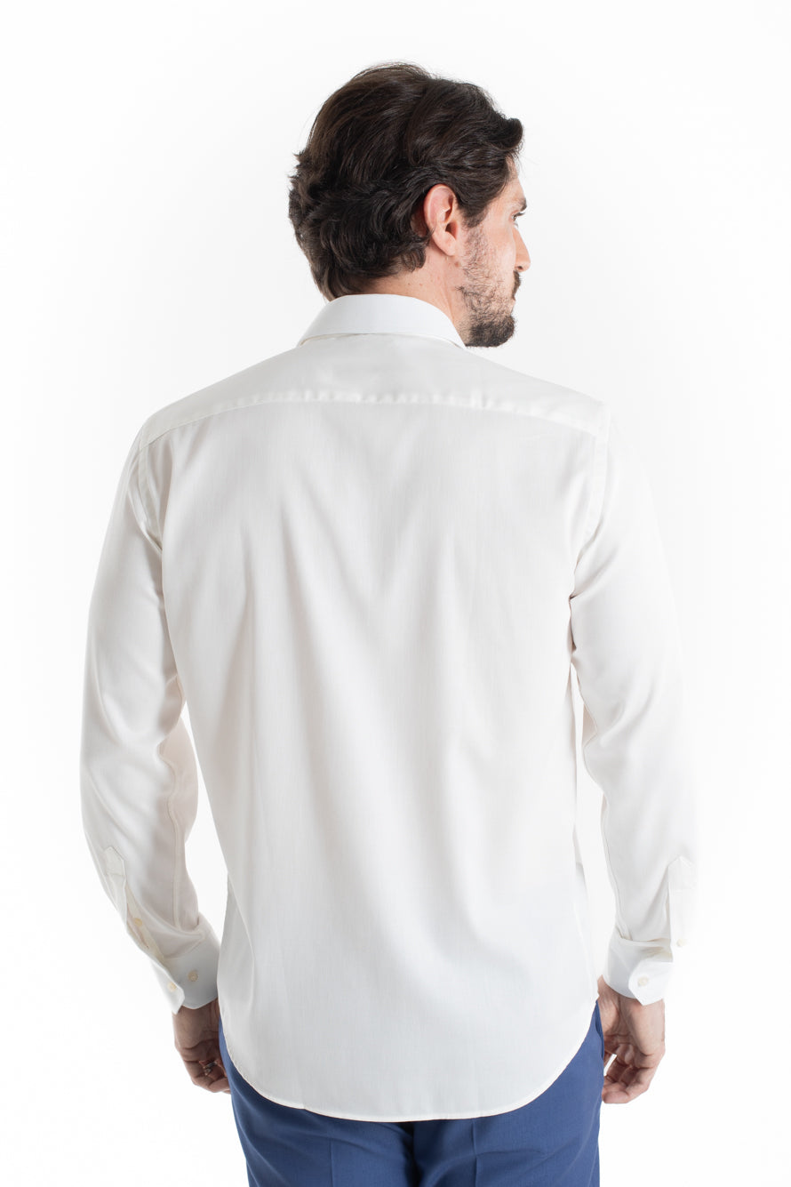 Camisa Social Slim Maquinetada Ruth - Off White