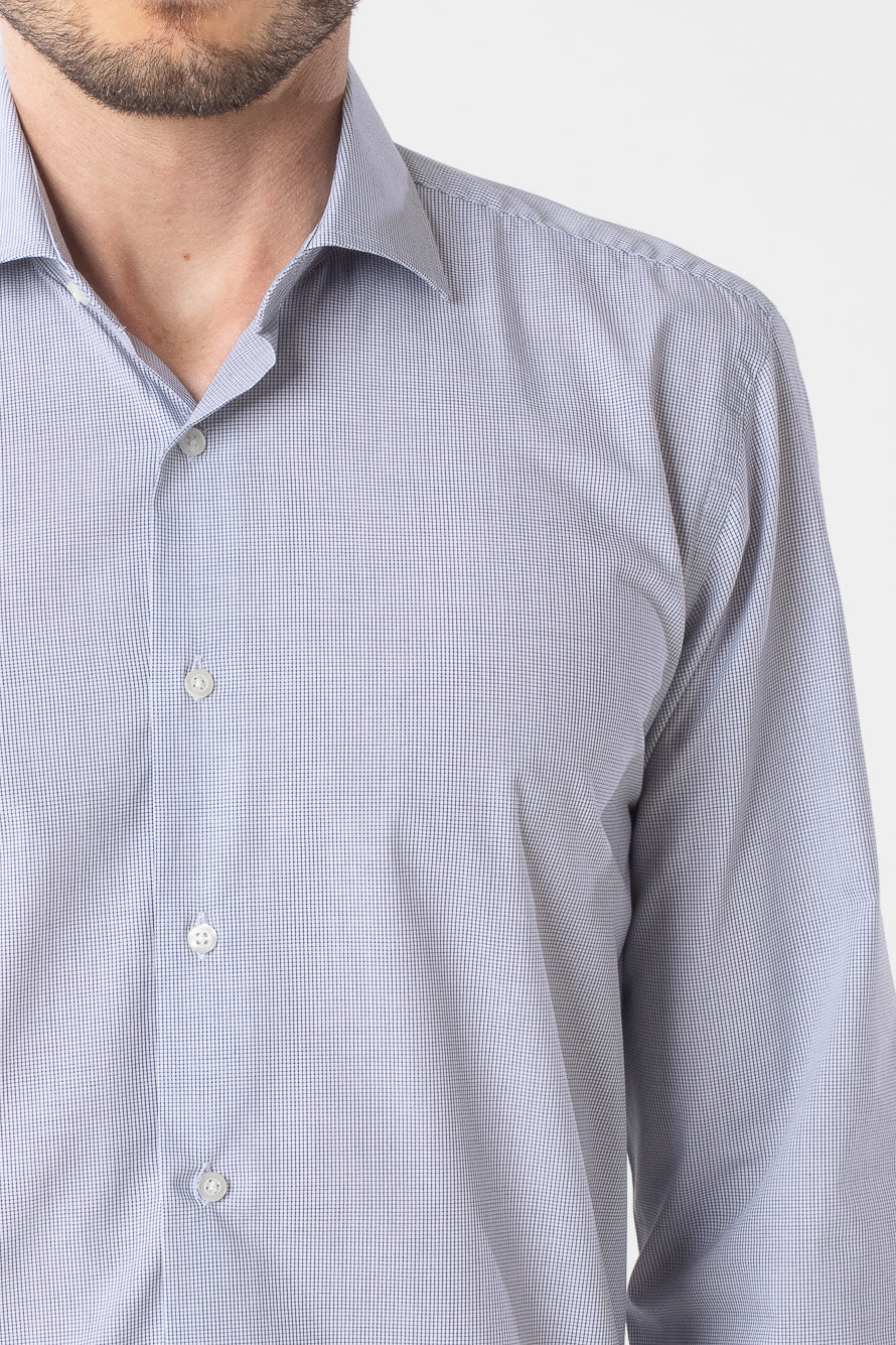 Camisa Social Slim Xadrezinha Premium - Preto