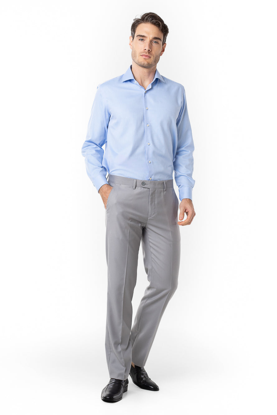 Camisa Social Slim Maquineta Premium -  Azul Claro