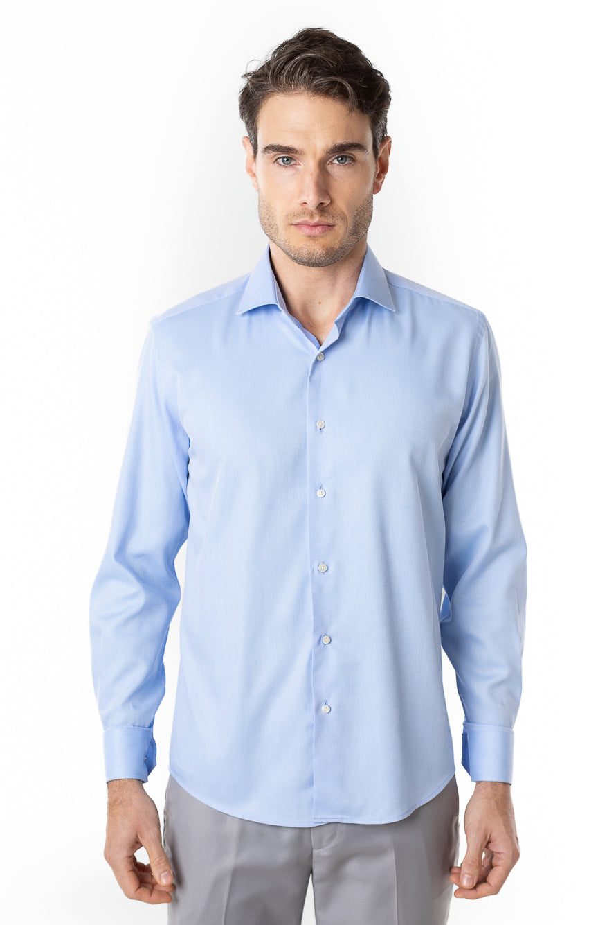Camisa Social Slim Maquineta Premium -  Azul Claro