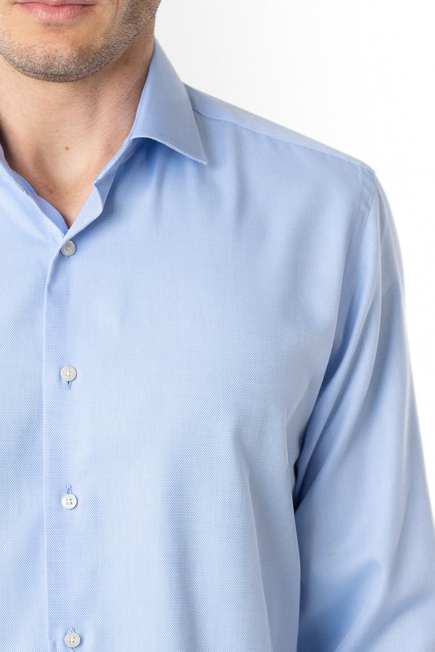 Camisa Social Slim Maquineta Premium -  Azul Claro