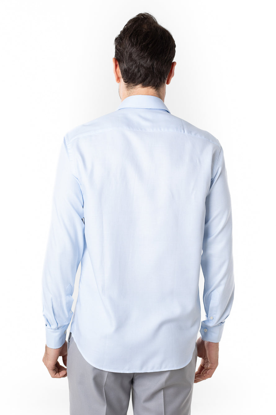 Camisa Social Slim Maquineta Premium -  Azul Celeste