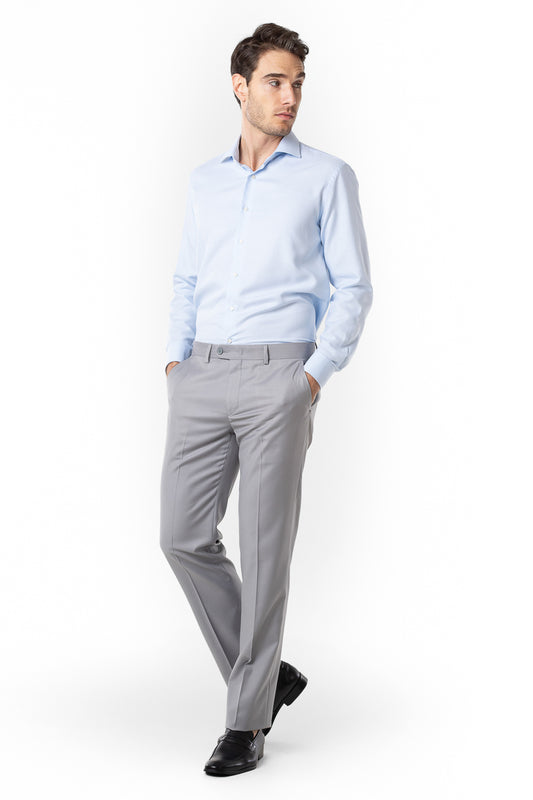 Camisa Social Slim Maquineta Premium -  Azul Celeste