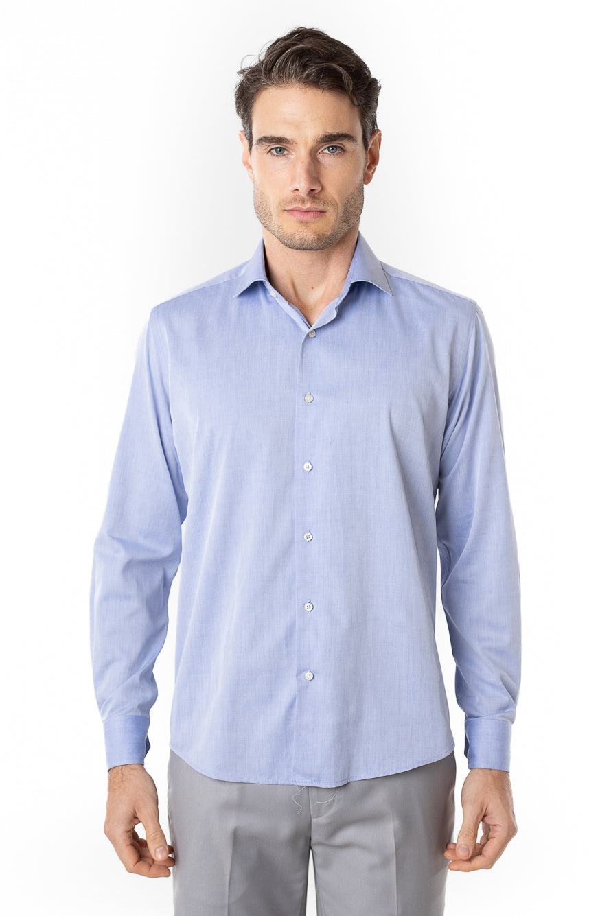 Camisa Social Slim Lisa Premium - Azul