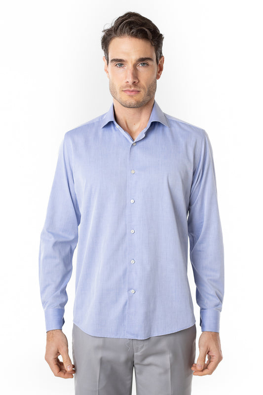 Camisa Social Slim Lisa Premium - Azul