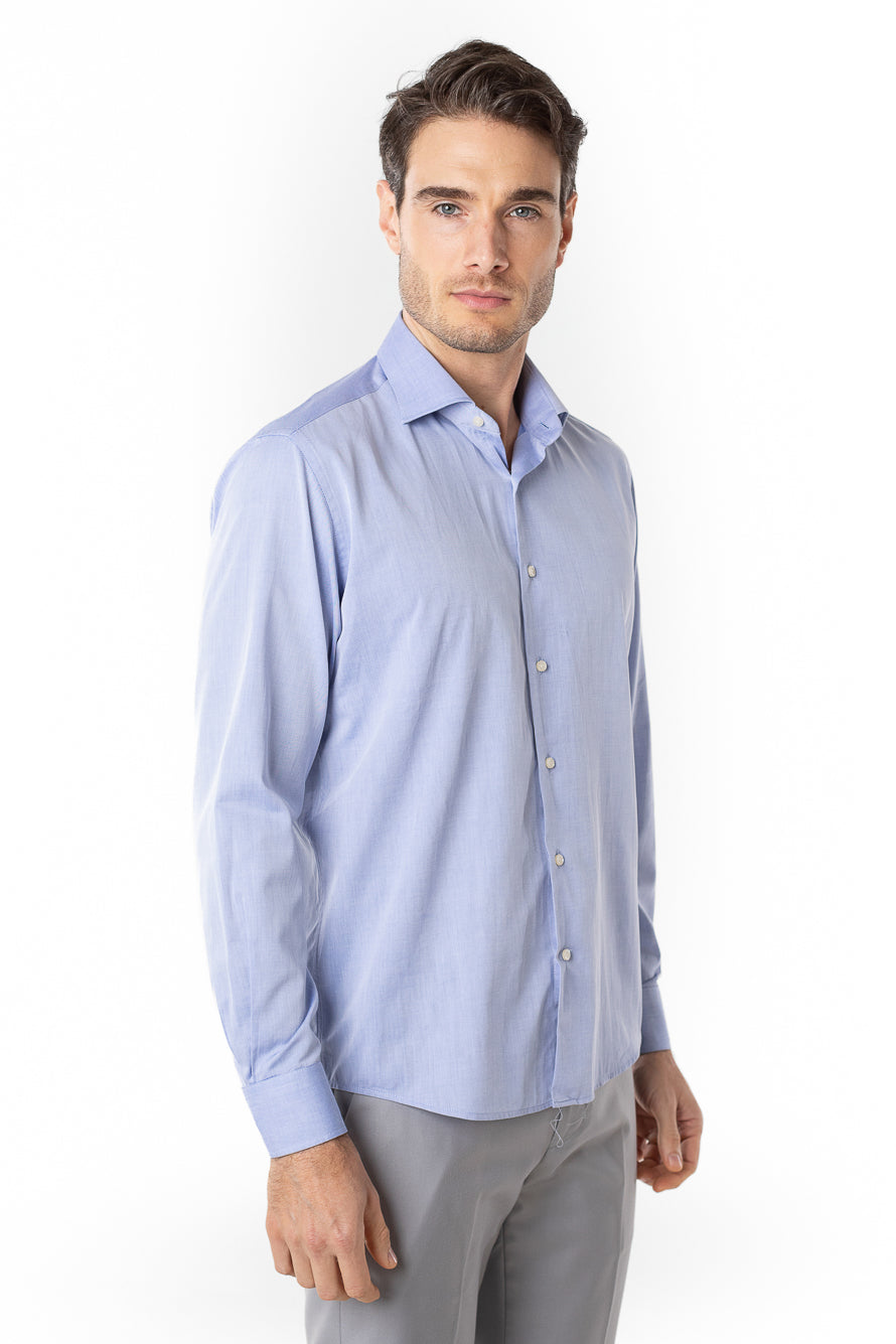 Camisa Social Slim Lisa Premium - Azul