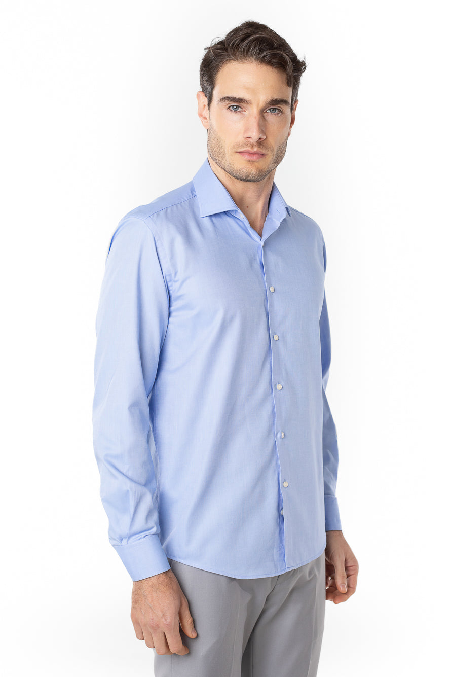 Camisa Social Slim Lisa Premium -  Azul
