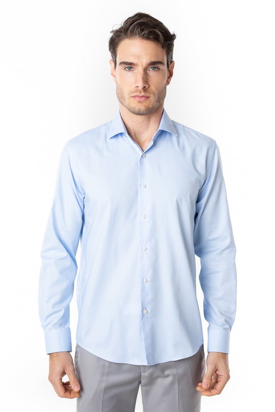 Camisa Social Slim Lisa Premium -  Azul Claro