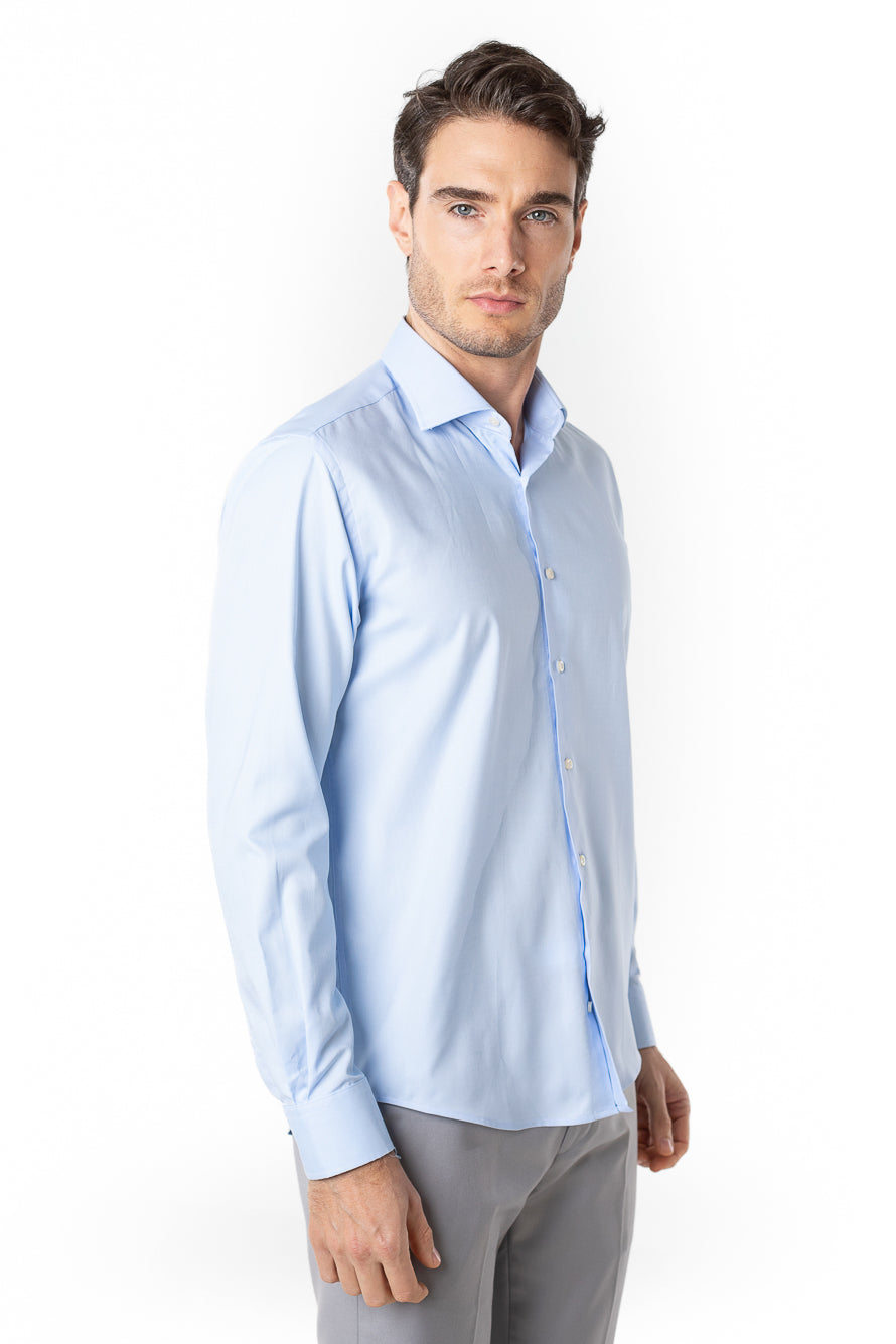 Camisa Social Slim Lisa Premium -  Azul Claro