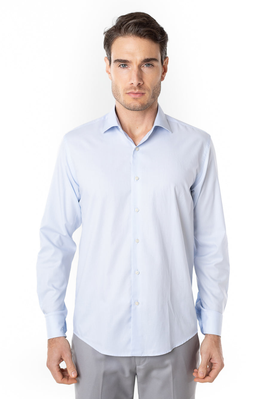 Camisa Social Slim Lisa Premium - Azul Bebe