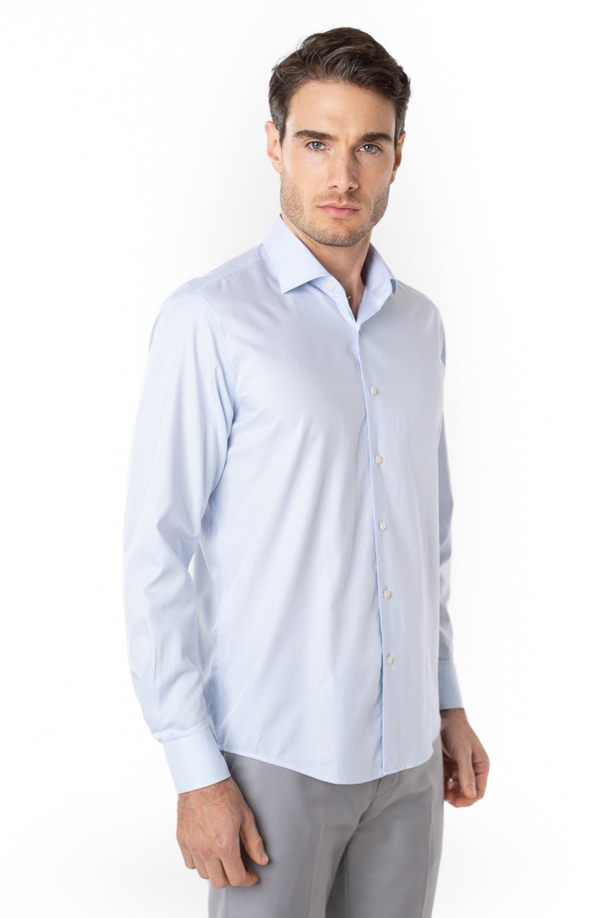 Camisa Social Slim Lisa Premium - Azul Bebe