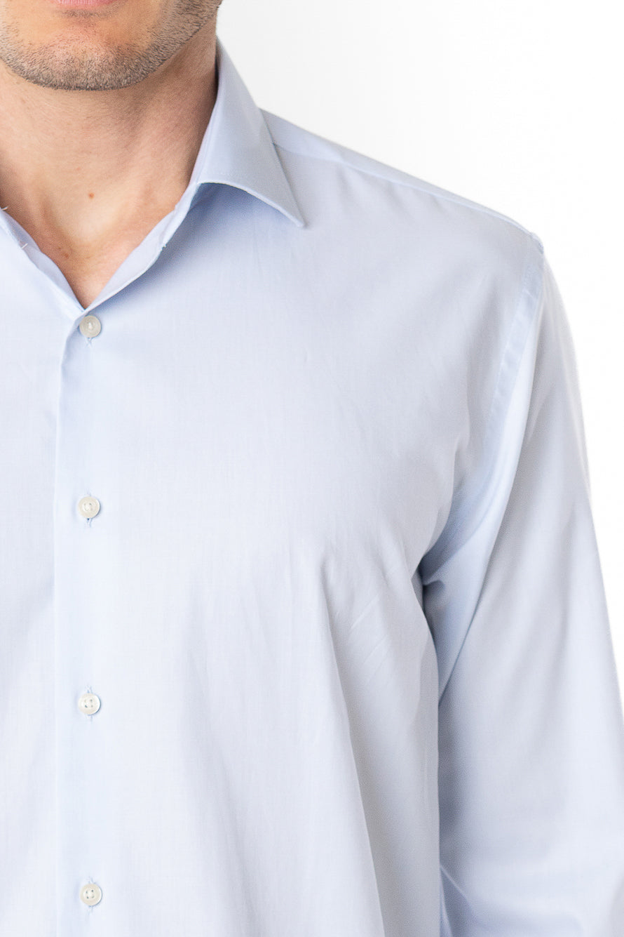 Camisa Social Slim Lisa Premium - Azul Bebe