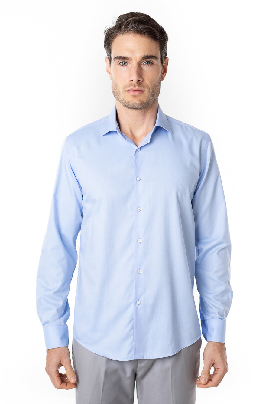 Camisa Social Slim Lisa Premium - Azul Claro